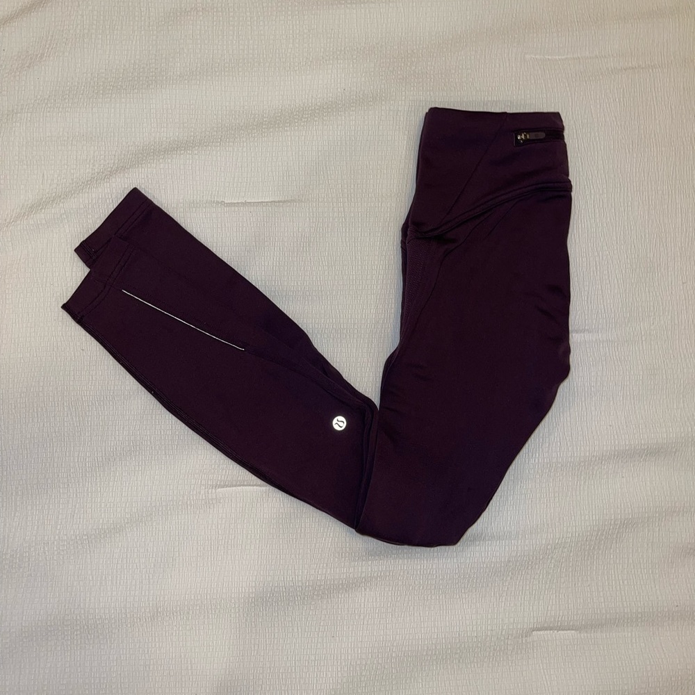 Dark burgundy LuluLemon tights